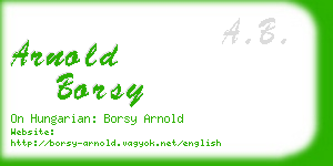 arnold borsy business card